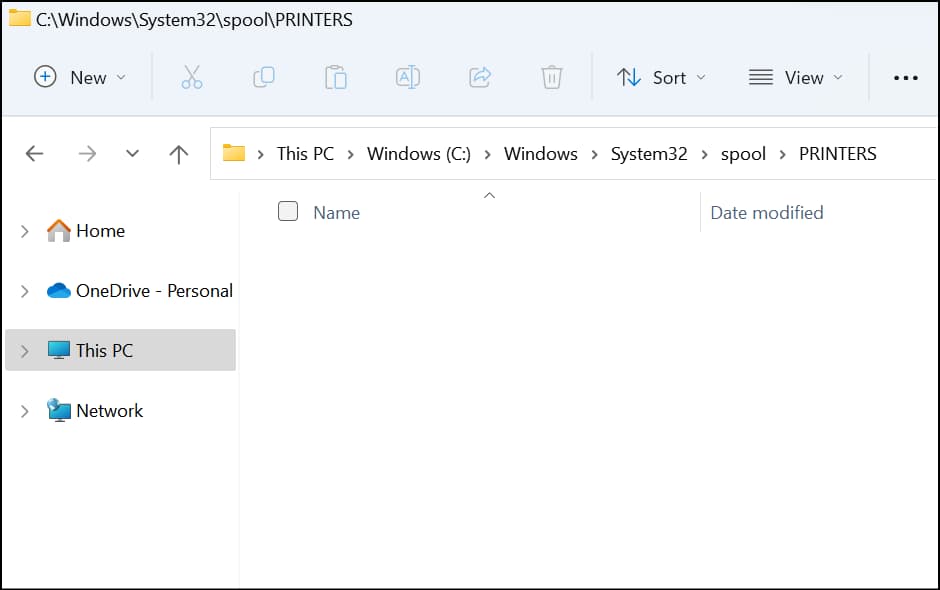 Clear print spooler files