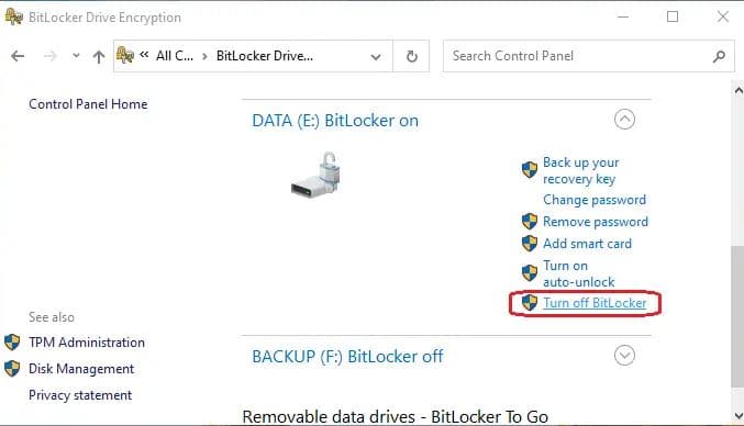 decrypt drive bitlocker
