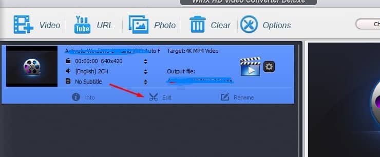 edit option
