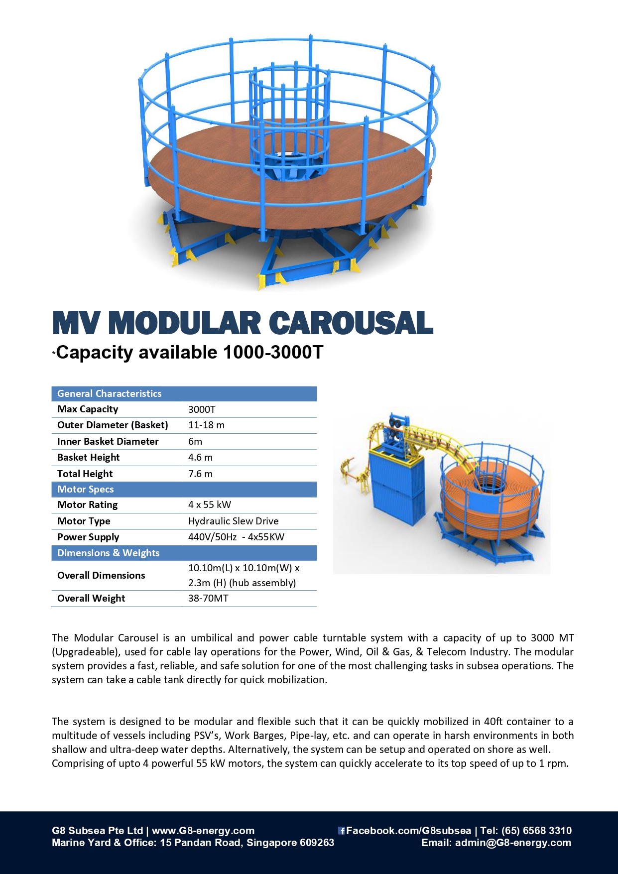 G8 - 3000T-7000T Turnable Specsheet - CablePro Solution rev
