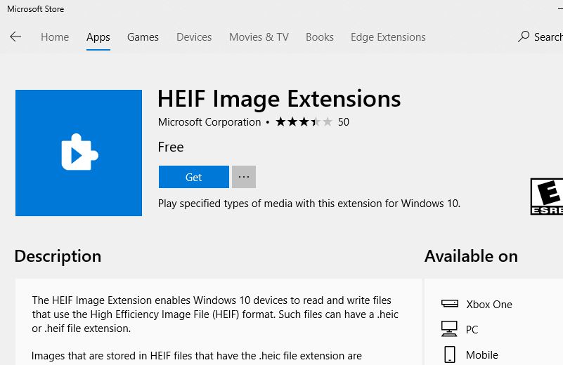 HEIF Image Extension
