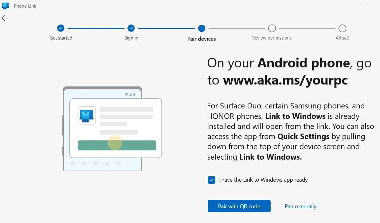 Pair phone with windows 11