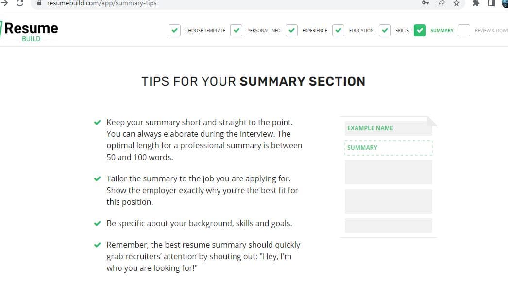 Resume build process