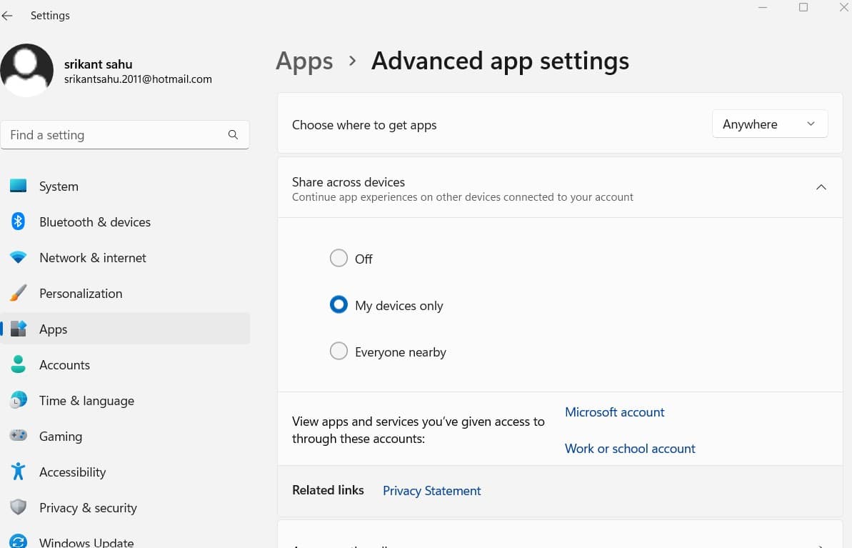 Share across devices